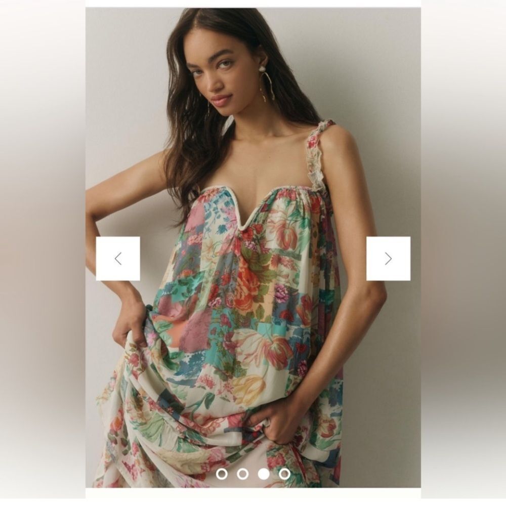By Anthropologie Chiffon Shift
Midi Dress 1X